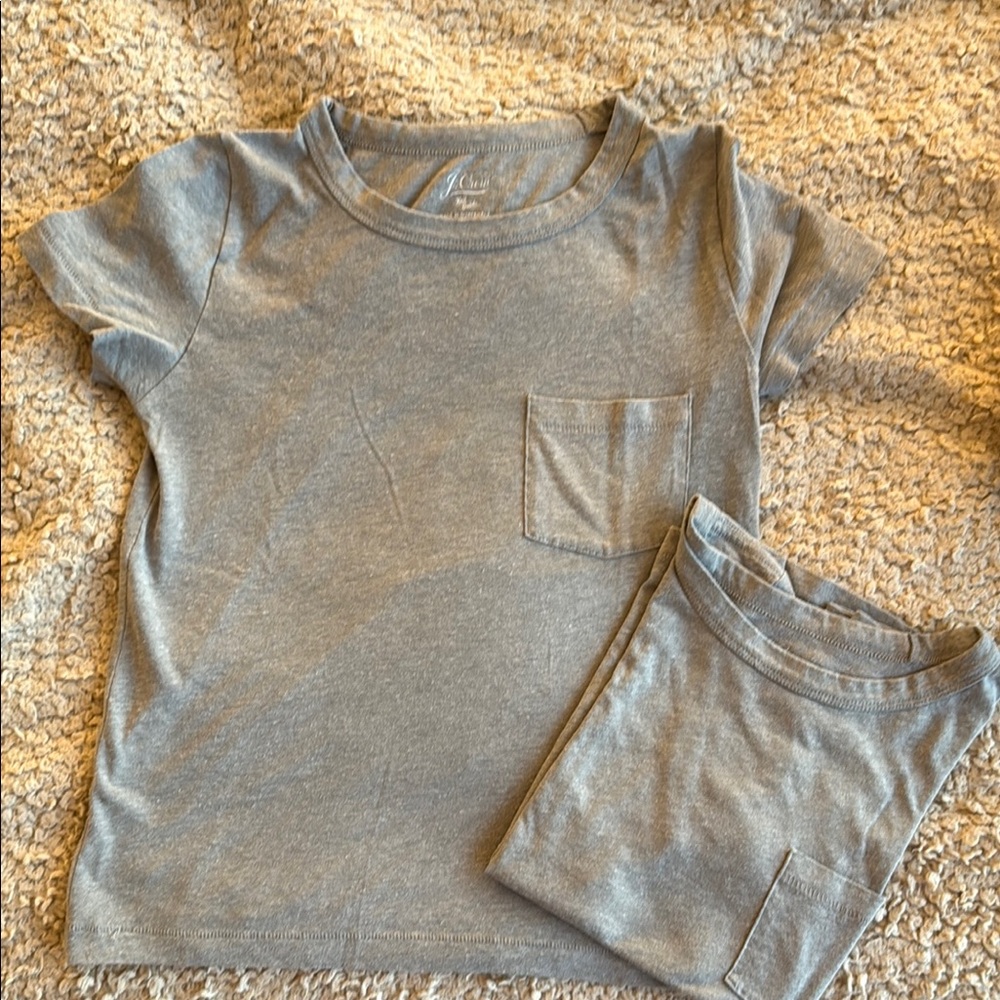 J-Crew - Gray Short Sleeve T-Shirt with Pocket